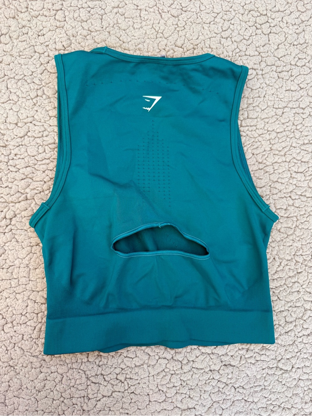 Gymshark Teal sweat Seamless midi Crop Tank - Picture 6 of 6